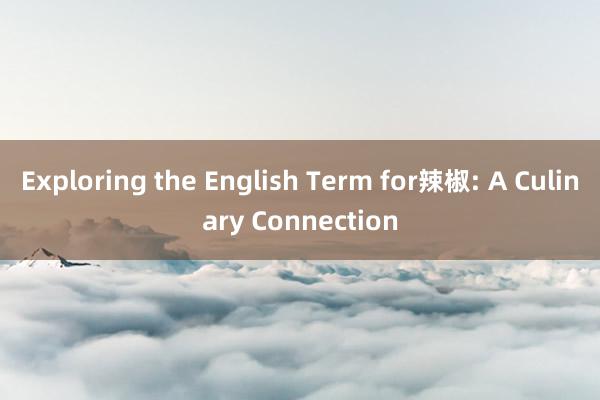 Exploring the English Term for辣椒: A Culinary Connection